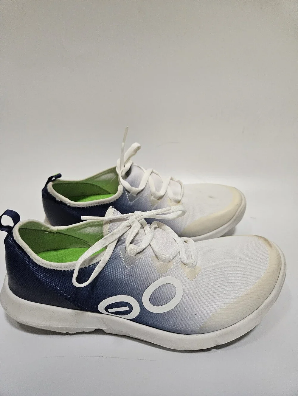 Oofos Oomg Sport LS Low White/Blue Mutare Recovery Shoes Sz 9
